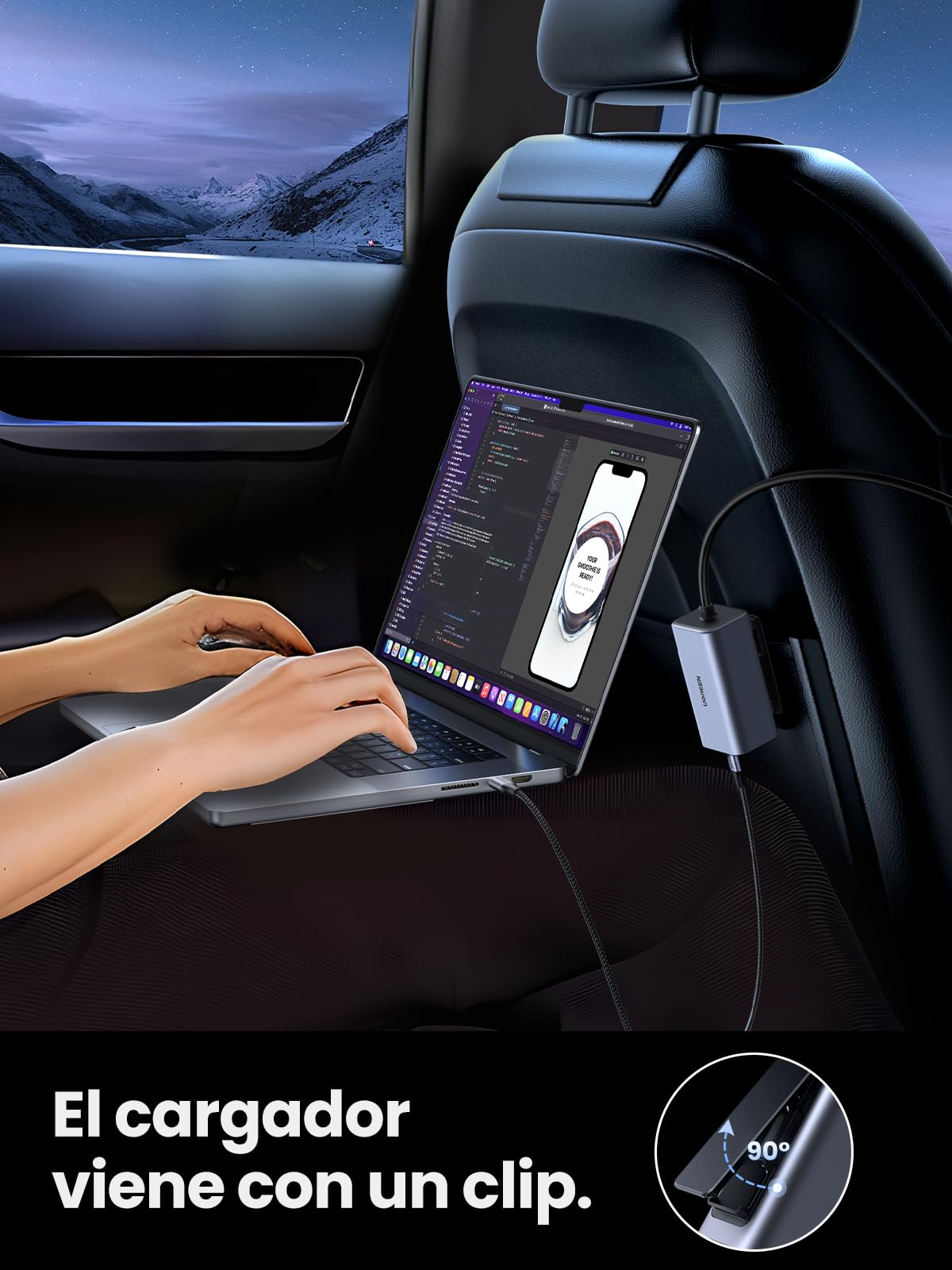 UGREEN Cargador Coche USB C 130W Car Charger Tipo C GAN PD3.1 QC 4.0 PPS | Cargador Mechero Coche Carga Rápida 4 Puertos Compatible con iPhone 17 Pro Max Air 16 MacBook M5 M4 M3 M2 M1 iPad Galaxy S26