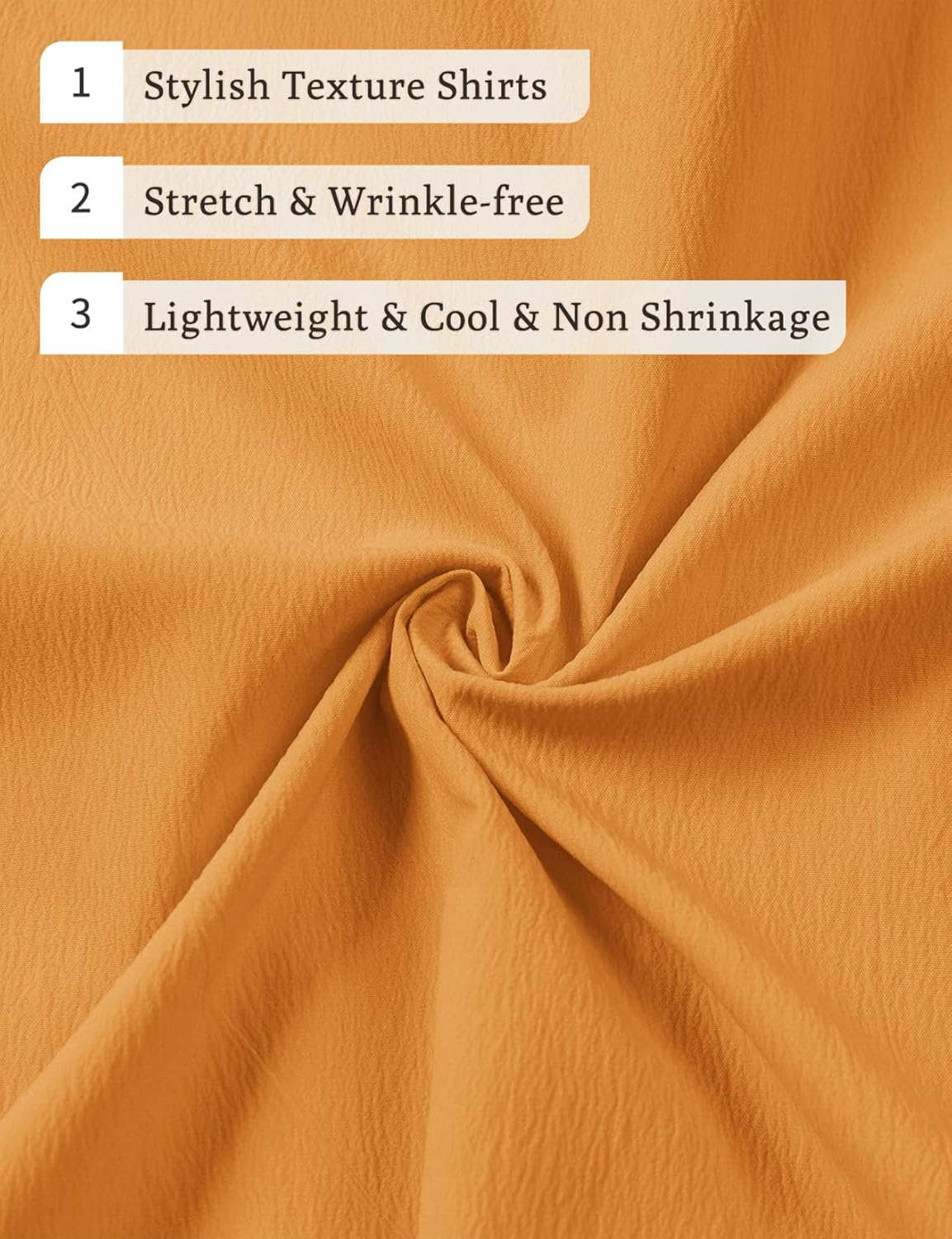 JEMITOP Men's Stretch Wrinkle Free Short Sleeve Texture Shirt Lightweight Summer Button Down Shirts for Beach Vacation