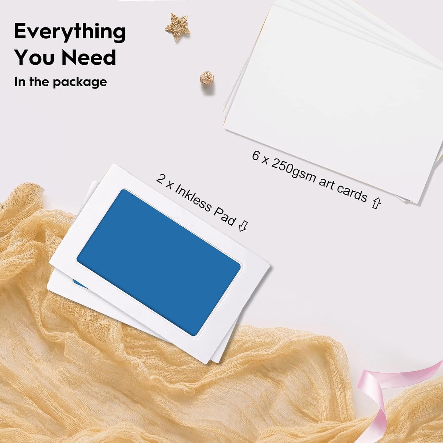 TATUNER Baby Hand and Footprint Kit Inkless - Mess Free Ink Pad, Paw Print Kit for Dogs and Cats, Safe Clean Touch Ink Pads for Newborn Handprints (Lake Blue, 0-6 Months) (Lake Blue, 0-6 Months) - Image 3