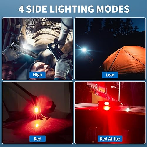 Miniatura 5 de GISAEV Linternas LED recargables de alto lúmenes, 900,000 lúmenes, luz de flash súper brillante con pantalla digital, capacidad de 5,000 Ah, IPX67