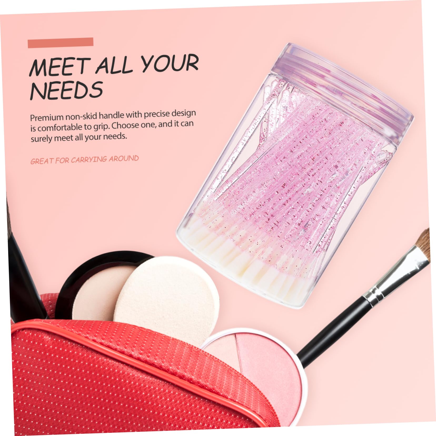 FOMIYES Eyes Lips Makeup Brush Disposable Lip Brush Stick Gentle Flocking Skin Safe Enhance Volume for All Cosmetics