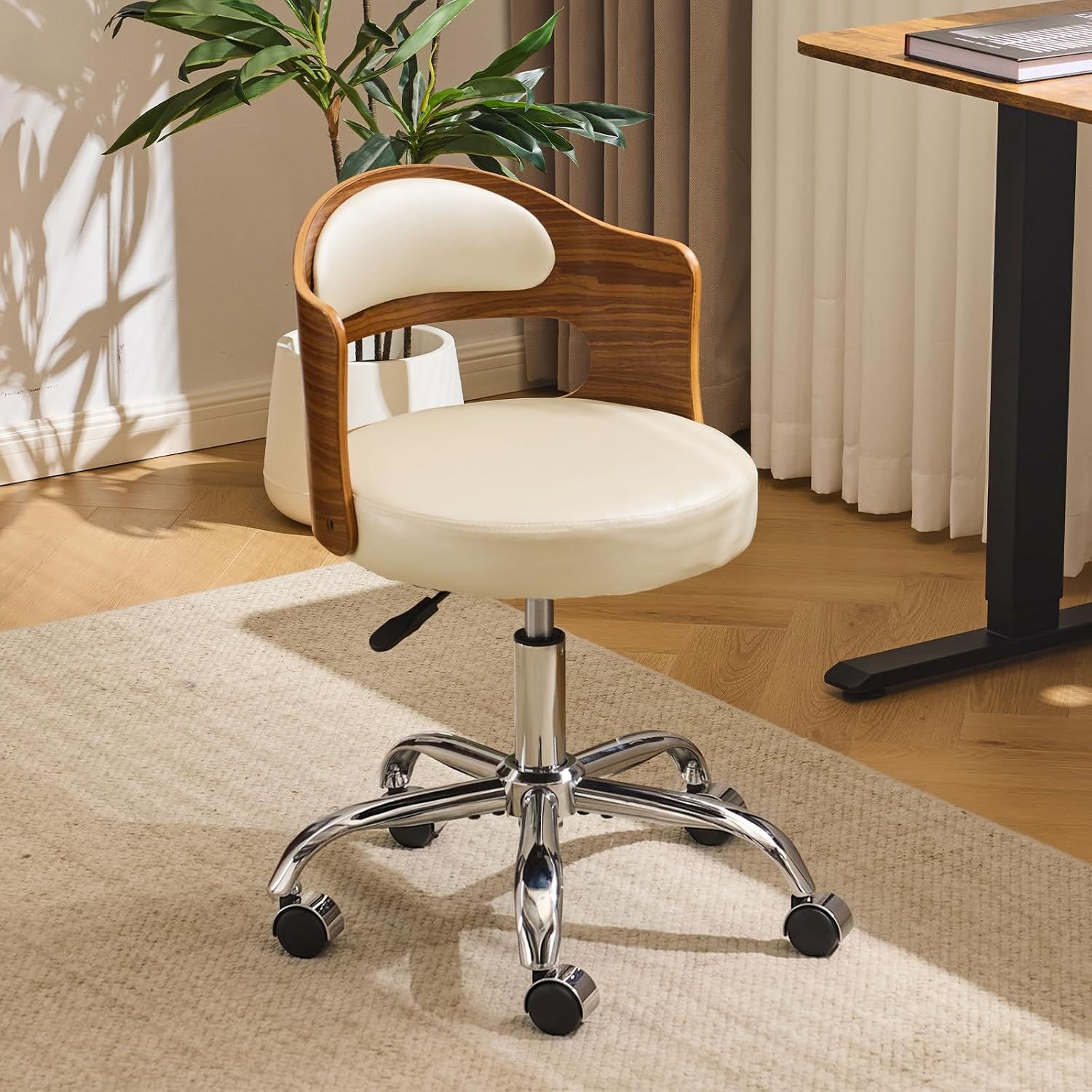 VINGLI Armless Walnut Task Chair