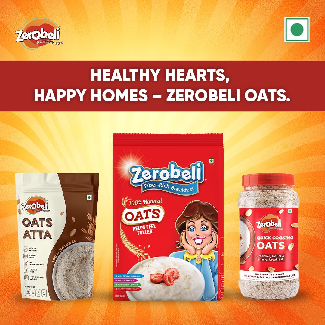 Zerobeli Purely Natural Oats Flour Atta 1kg | High in Fiber & Protein | Gluten-Free & No Preservatives | Freshly Ground from Wholegrain Oats | Perfect for Baking & Cooking | Great for Gut Health - Image 6 thumbnail