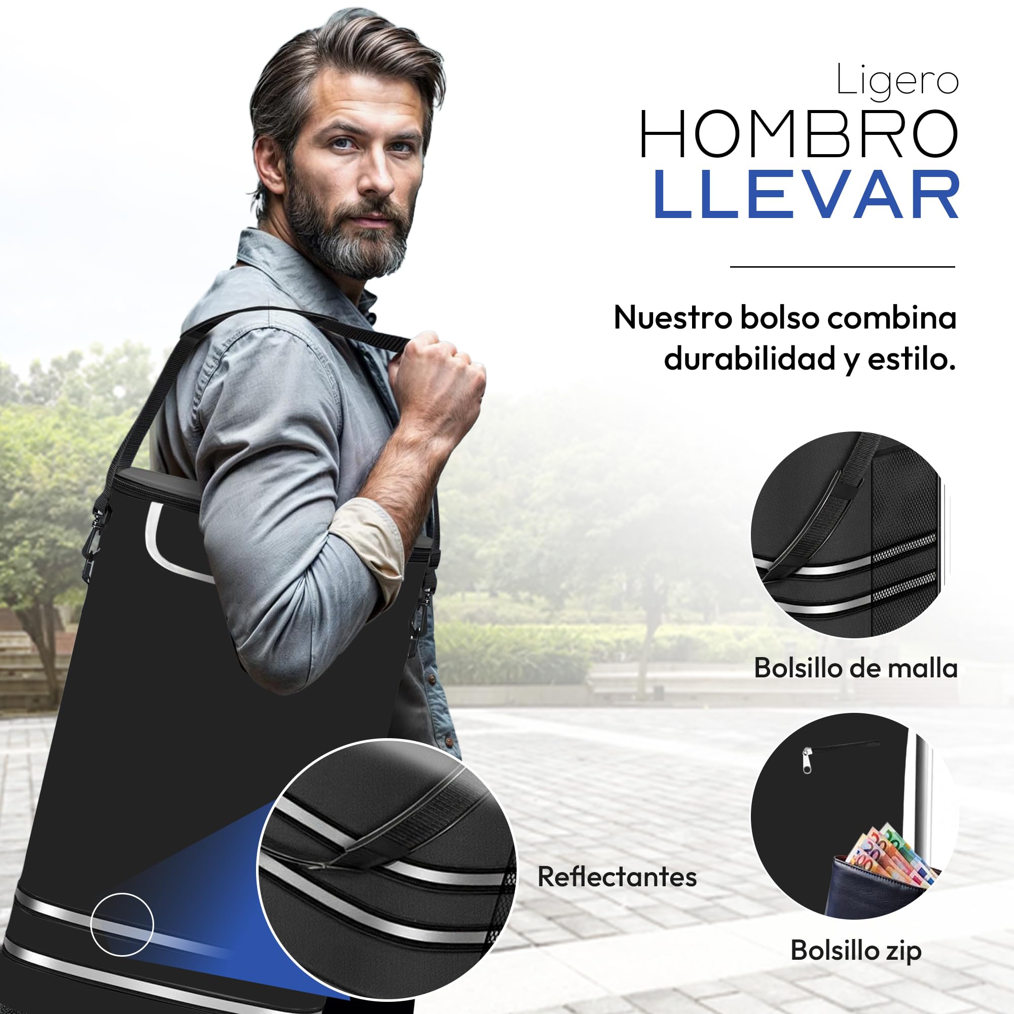 Dimono® Carro de la Compra Plegable 3 en 1, 56 l con Bolsa Nevera