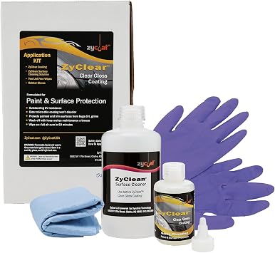 ZyCoat ZyClear 15504 مجموعة تطبيقات الطلاء الشفاف لحماية أسطح السيارات - شفاف، 4 أونصة
