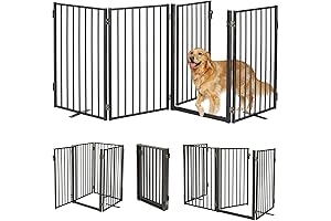 Freestanding Dog Gates with Door for Indoor&Outdoor