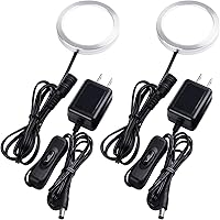 Vista 1 de Luz LED de disco individual debajo del gabinete, vitrina de exhibición Curio, iluminación decorativa de mostrador, enchufe eléctrico de pared de 120