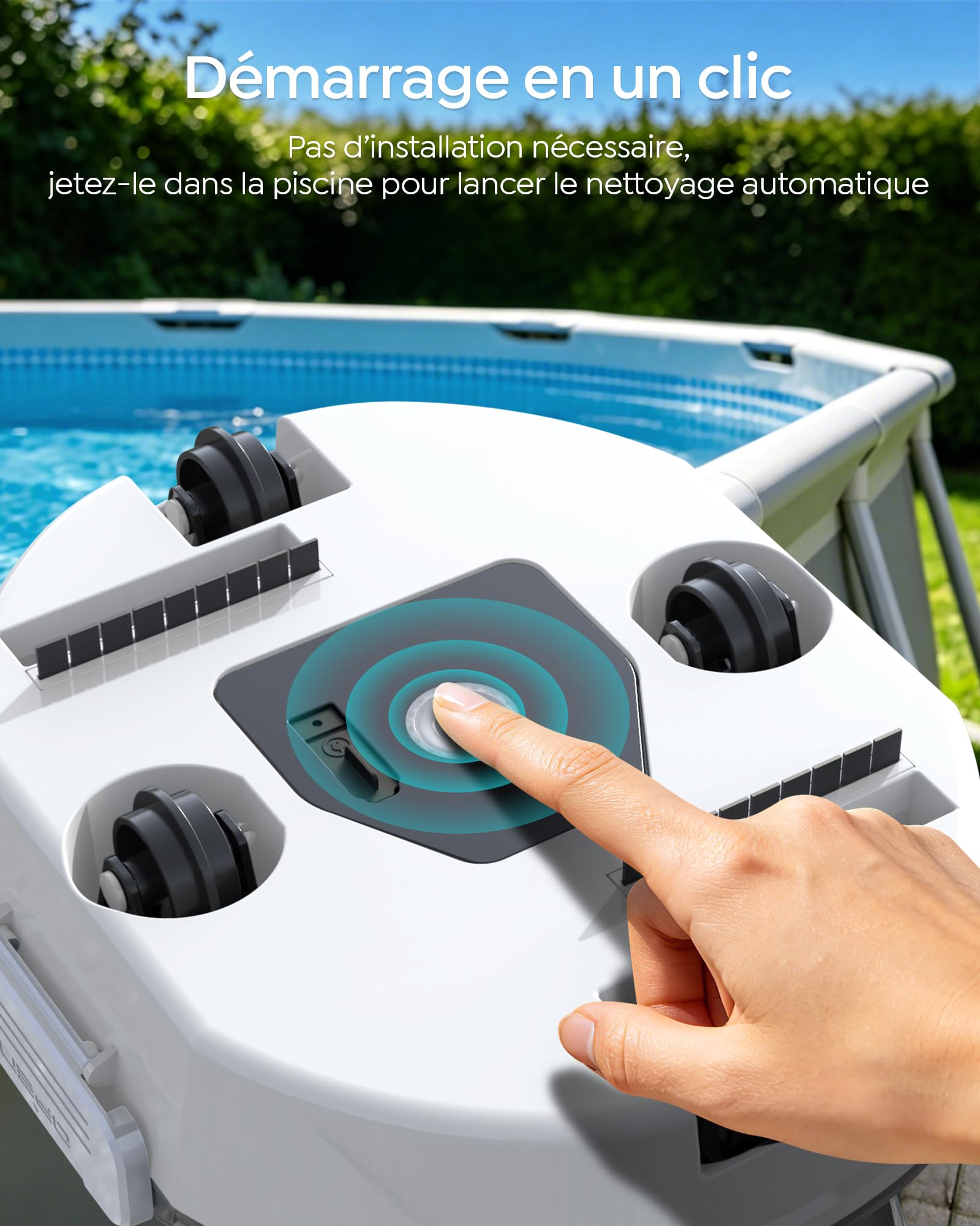 S2 Robot Piscine,Double Filtration,Aspirateur Piscine sans Fil,Bleu | 90 Min d'Autonomie, Nettoyeur de Piscine Compact,Stationnement Automatique,pour Piscines Hors Sol Jusqu'à 80 m²