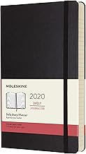 Moleskine 12 Month 2020 Daily Diary with Hard Cover and Elastic Closure, Large, 13 x 21 cm, 400 Pages, Black
