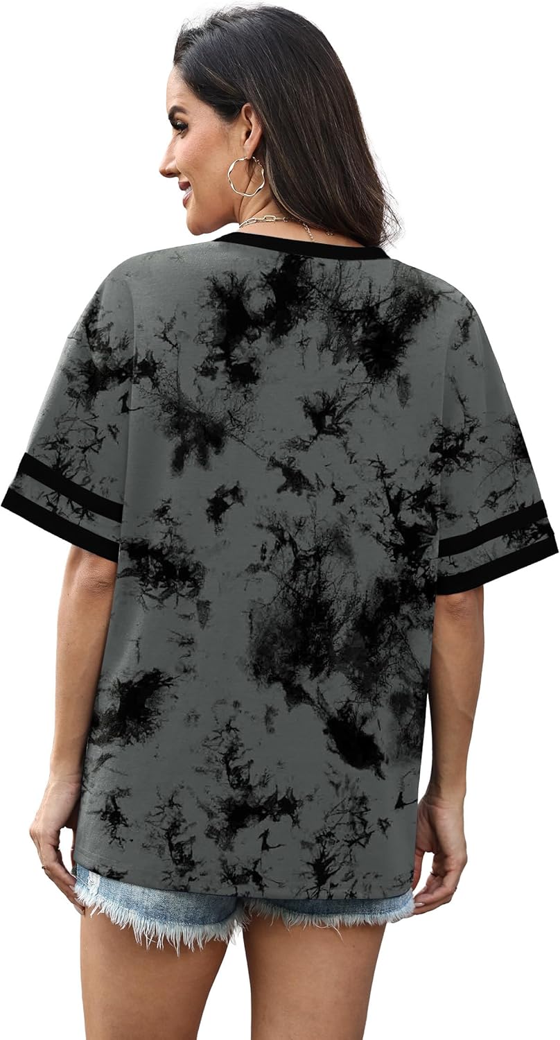 WIHOLL Womens T Shirts Loose Fit Short Sleeve Tees V Neck Color Block Summer Tops 2026 Fashion S-3XL - Image 5