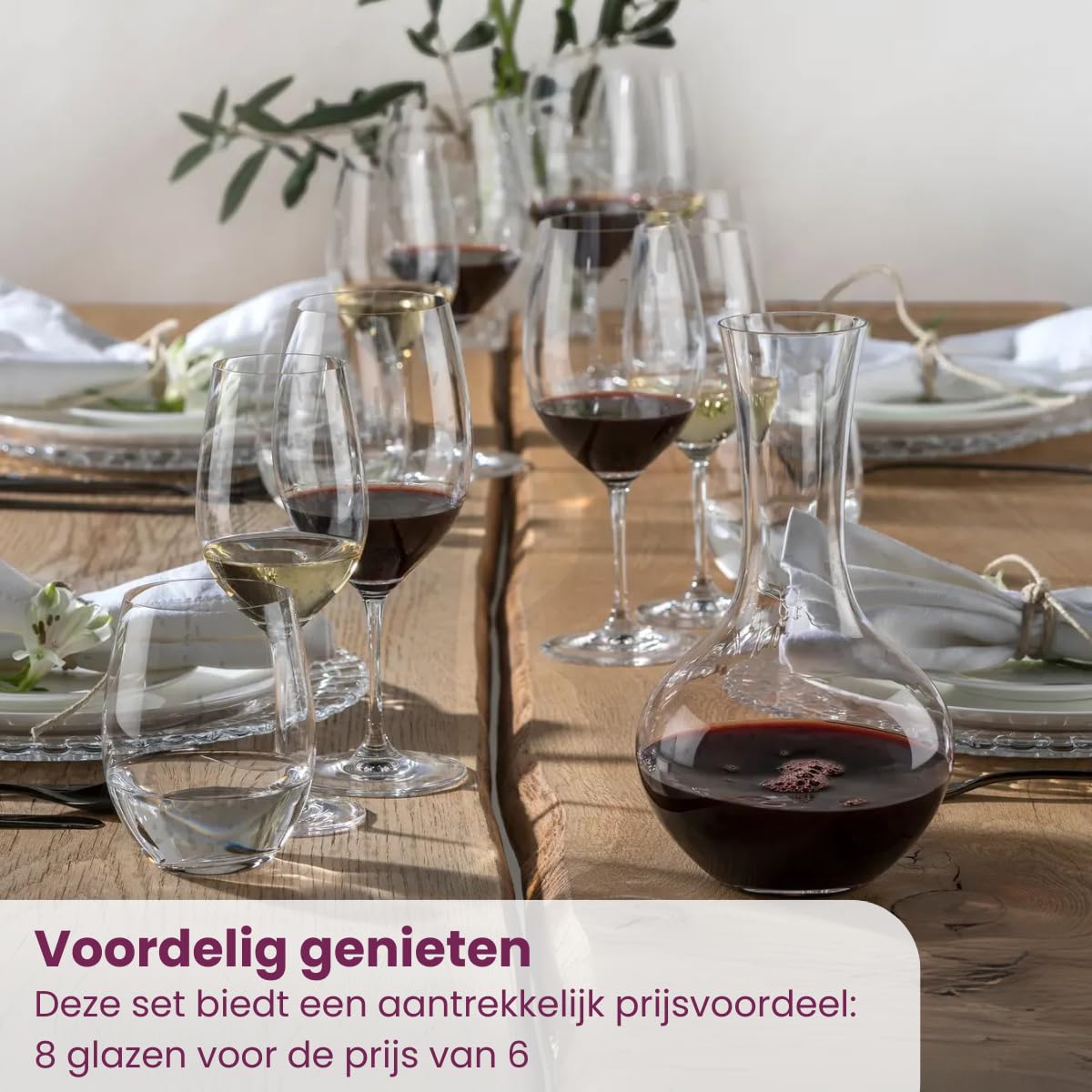 RIEDEL Weißweinglas-Set, Vorteilsset, 8-teilig, für Weißweine wie Chardonnay und Viognier, 350 ml, Kristallglas, Vinum, 7416/05