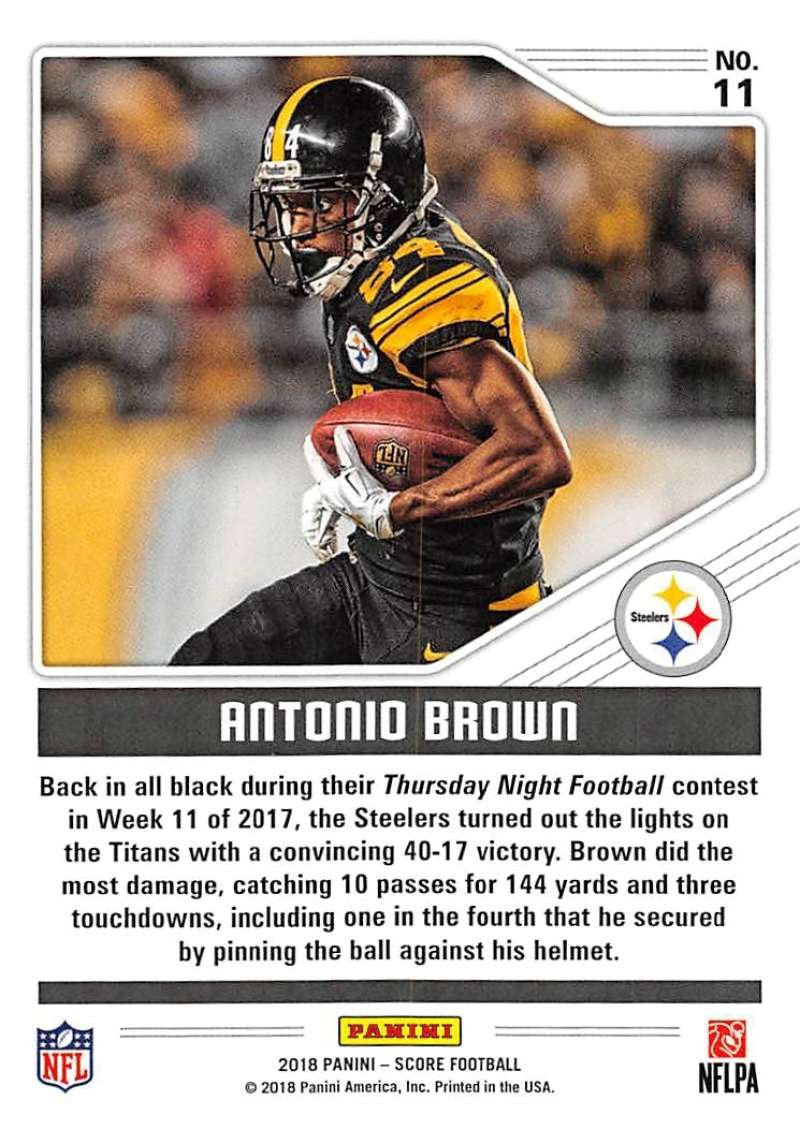 Amazon.com: 2018 Score Color Rush #11 Antonio Brown Pittsburgh