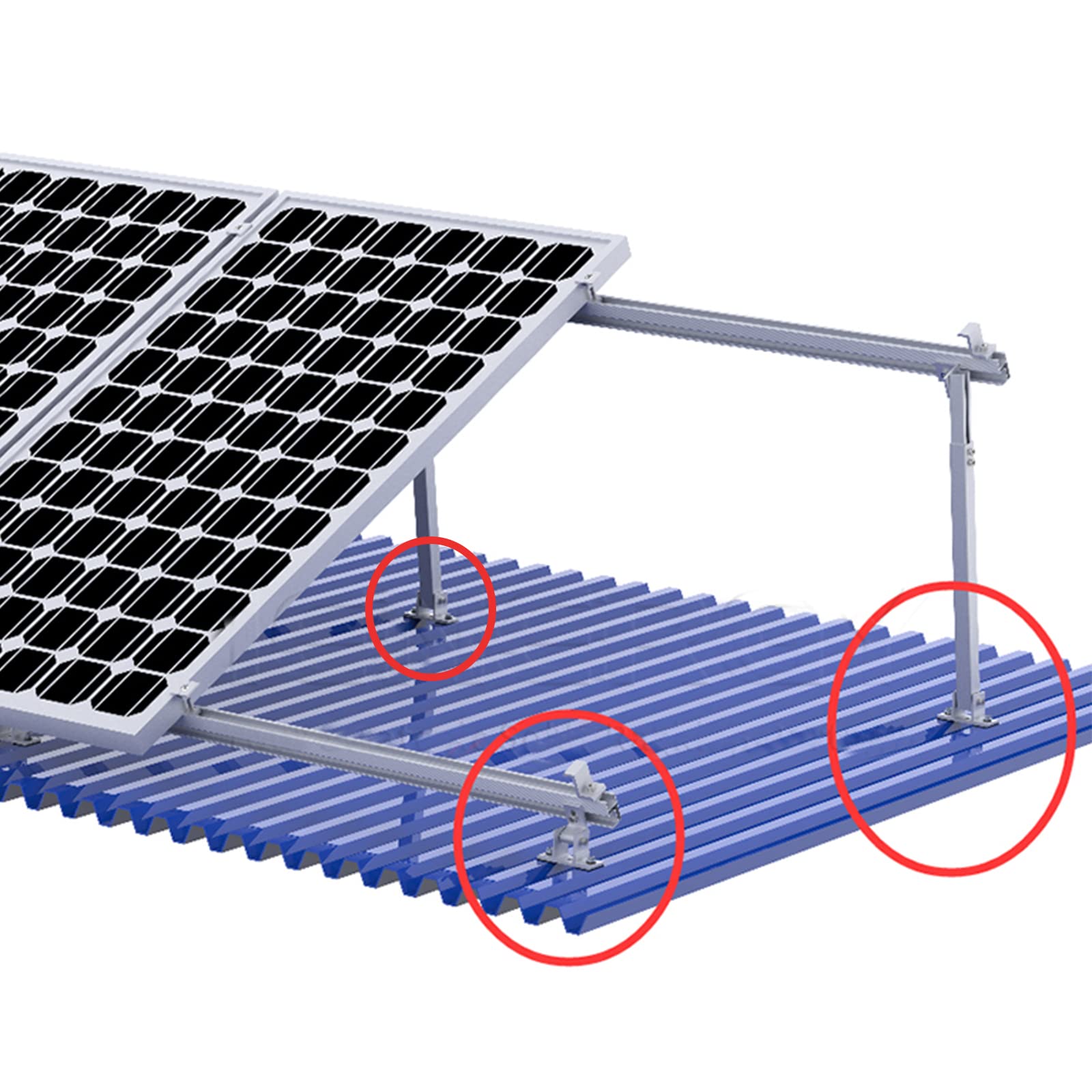 uchwyt do modułu solarnego, 4 sztuki, regulowany uchwyt fotowoltaiczny, panel słoneczny 15°-30°, uchwyt ze stopu aluminium z obrotowym uchwytem kątowym (4 szt.)