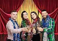 Vista 2 de GYA Golden Red Curtain Party Backdrop 7x5ft Theater Masquerade Prom Background Kids Family Business Magic Show Circus Carnival Graduation Party