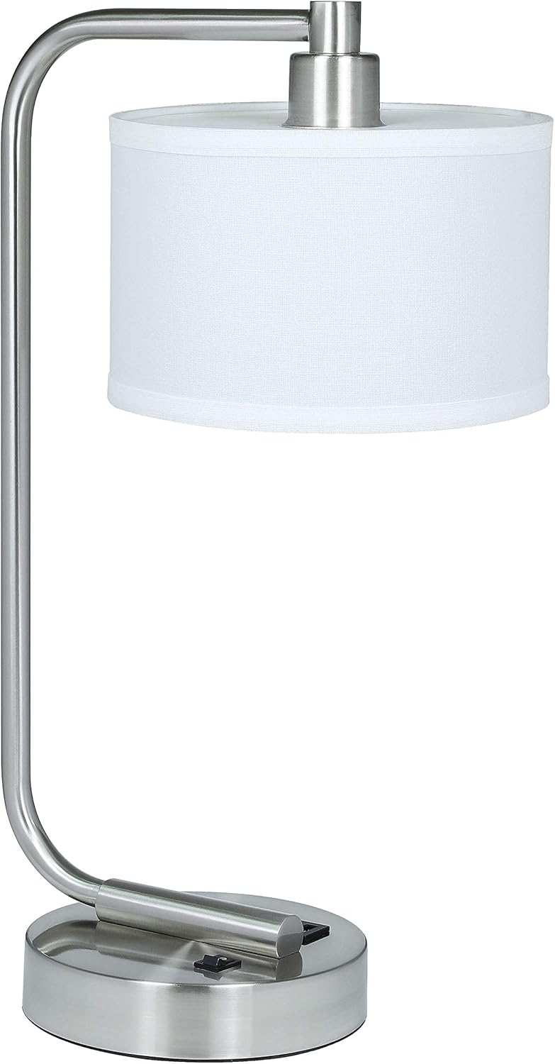 Exсluѕіvе XiNBEi Lighting Table Lamp Desk Lamp with USB Charging Port and Fabric Shade, Modern Nightstand Lamp Brushed Nickel Finish for Bedroom Living Room & Office XB-TL1226-BN Exсluѕіvе Dіѕсоunt 60% Prісе XiNBEi Lighting Table Lamp Desk Lamp with USB Charging Port and Fabric Shade, Modern Nightstand Lamp Brushed Nickel Finish for Bedroom Living Room & Office XB-TL1226-BN