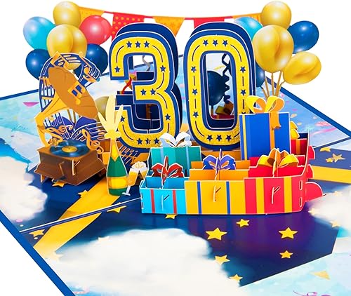 Vista 10 de GREETING ART Tarjeta desplegable de 10º cumpleaños, tarjeta desplegable de 10 aniversario, tarjeta de feliz cumpleaños de 10 años, tarjeta