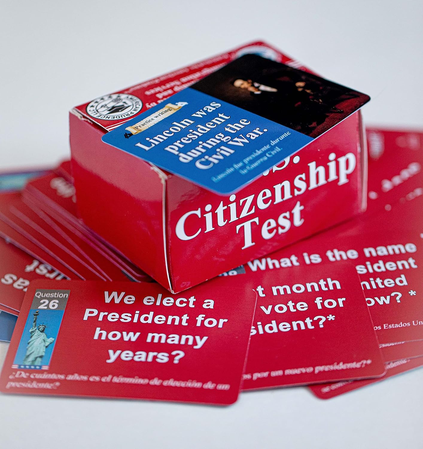 US Citizenship Flash Cards 2026 with 128 Civics Questions and English Literacy Cards for Naturalization Test image 3