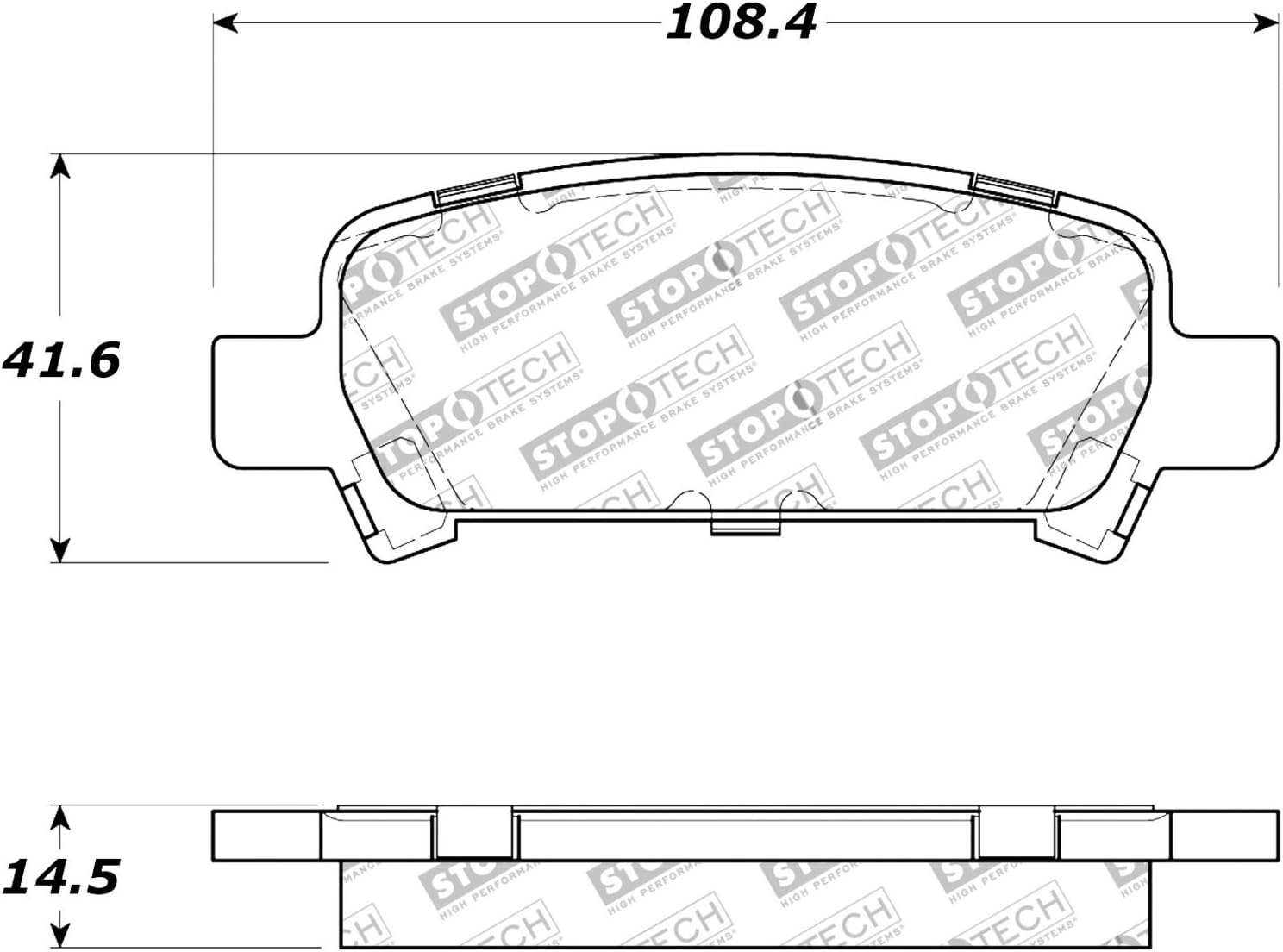 StopTech 308.07701 Street Brake Pads; Rear with Shims and Hardware