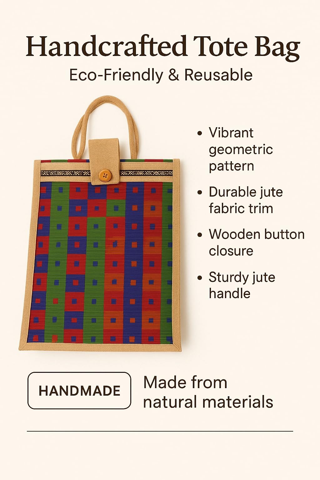 AMAYRA GLOBAL CREATOR Handcrafted Multicolor Women’s Tote Bag – Stylish, Eco-Friendly, Spacious Handbag for Daily Use, Travel, Shopping, or Gifting. 2