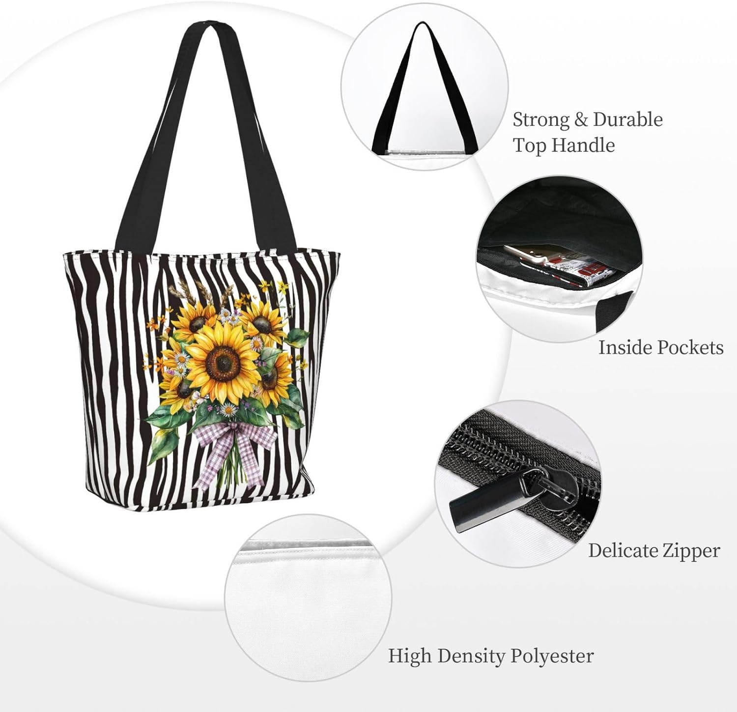 Stylish And Simple Beach Travel Totes Bag Zippered Tote For Women,Women'S Shoulder Bag,Waterproof Handbag - Image 5