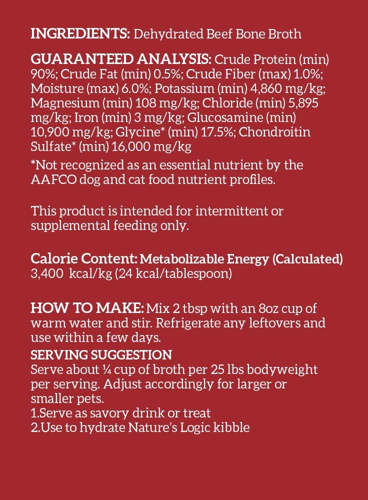 Nature's Logic Dehydrated Beef Bone Broth, 6oz