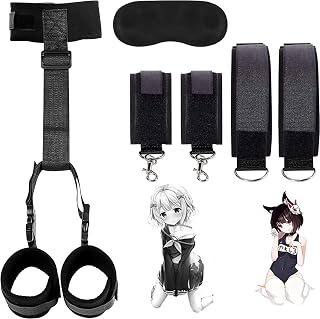 WreGmgg Correas De Fitness Ajustables Y Vendas para Los Ojos, Adecuadas para Deportes Interiores En Gimnasios, Correas De Nylon CóModas, Correas De Entrenamiento Abiertas, Regalos para Parejas - H