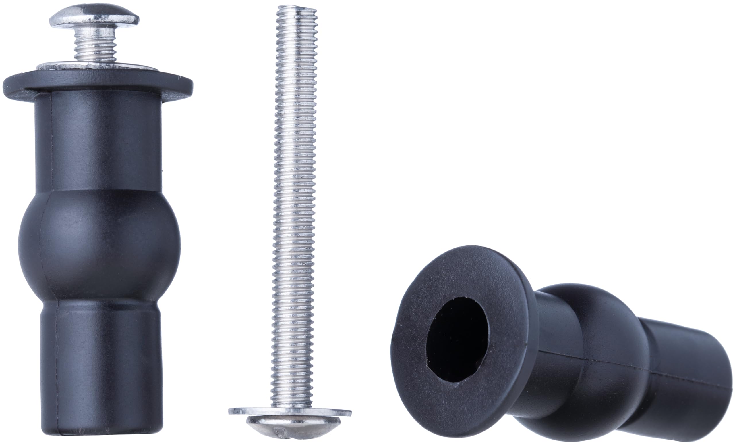 YoiYee Universal Toilet Seat Hinge Bolts with Expanding Rubber Top Nuts and Screws, 2 Pack