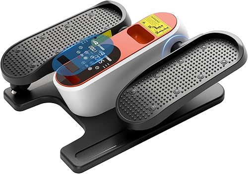 Ejercitador elíptico de piernas con pedal eléctrico sentado, máquina elíptica debajo del escritorio para el hogar y la oficina, modo manual y