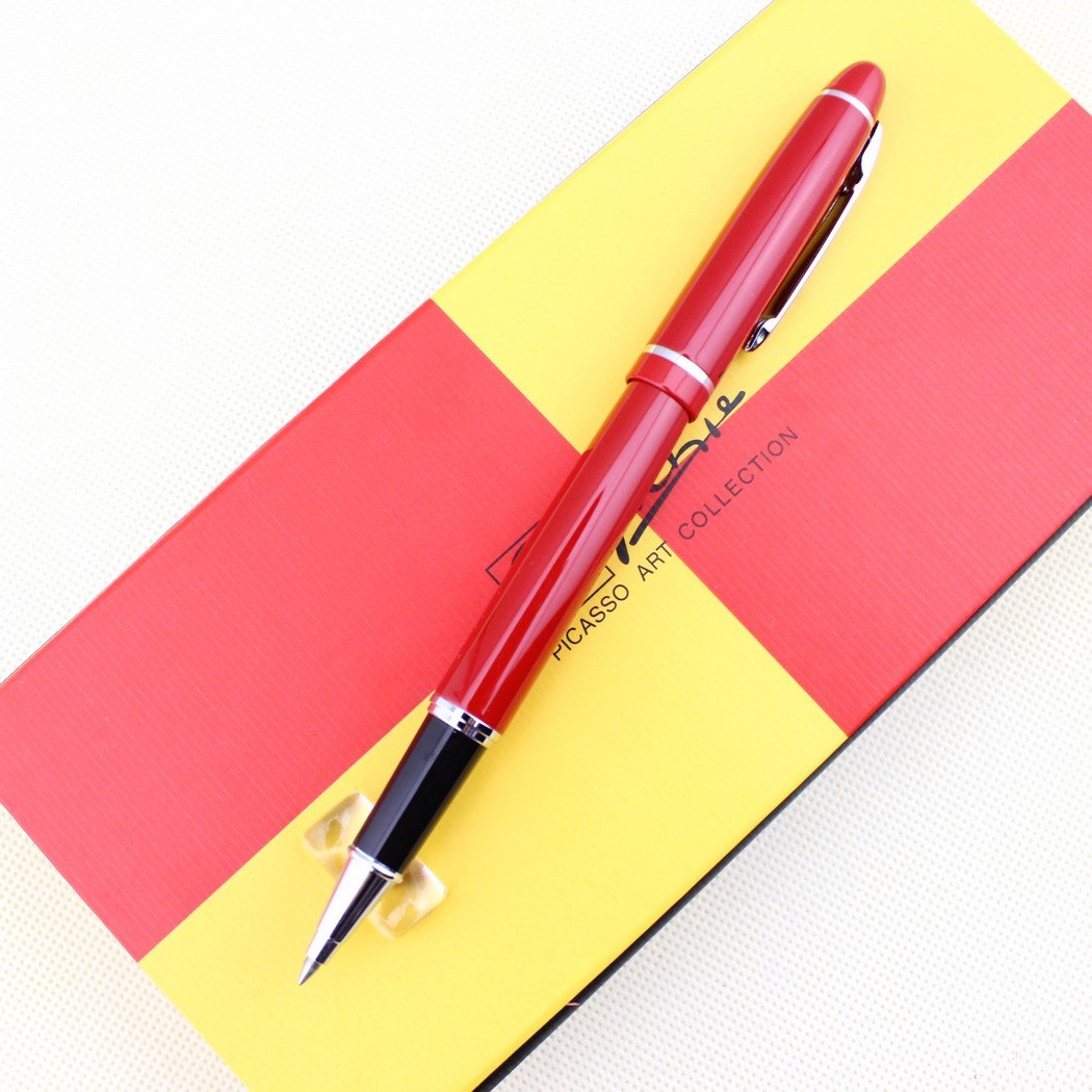 Stylo Roller Picasso Orange - Recharge Encre Noire - Design Ergonomique - Écriture Fluide