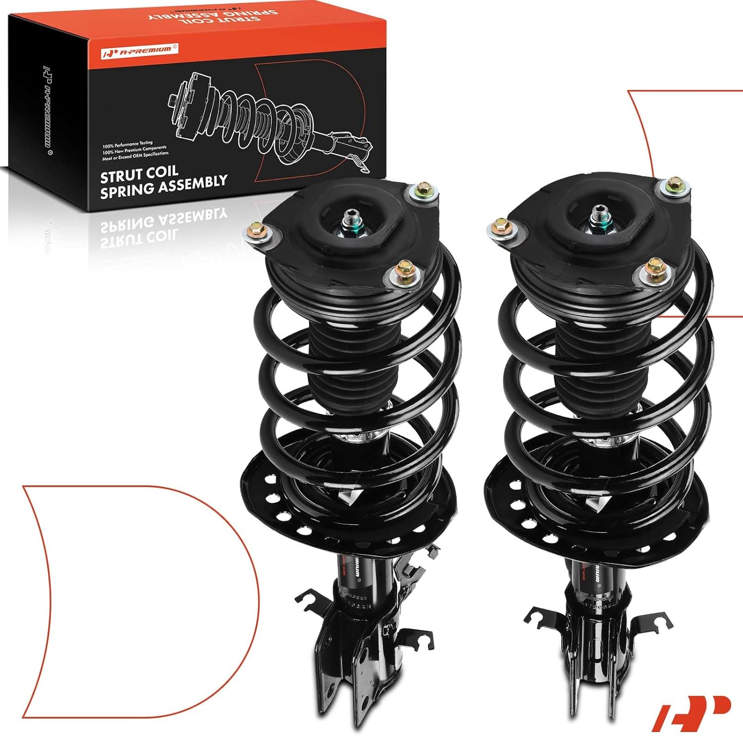 A-Premium Front Pair (2) Complete Strut and Coil Spring Assembly Compatible with Nissan NV200 2013-2020 & Chevrolet City Express 2015-2018, Driver and Passenger Side
