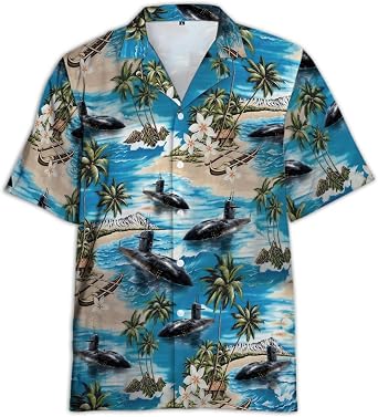 Submarine Veteran Hawaiian Shirt for Men - Navy Submarine Short Sleeve Button Down Men Beach Shirts TU-HW_158