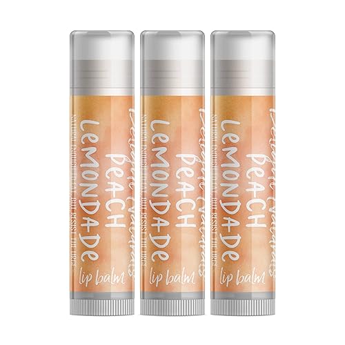 Delight Naturals Bálsamo labial de limonada de durazno - Juego de tres