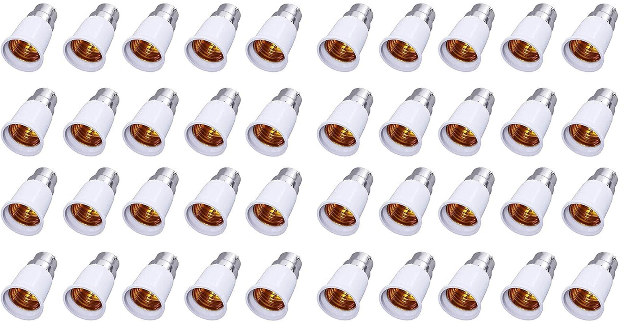 EVEHANGER B22to E27 Bulb Convertor Lamp Base Socket, Bulb Adapter Lamp Base Socket Extender for LED, CFL & Halogen Bulbs – Heat Resistant, Durable & Easy Installation Pack of 40