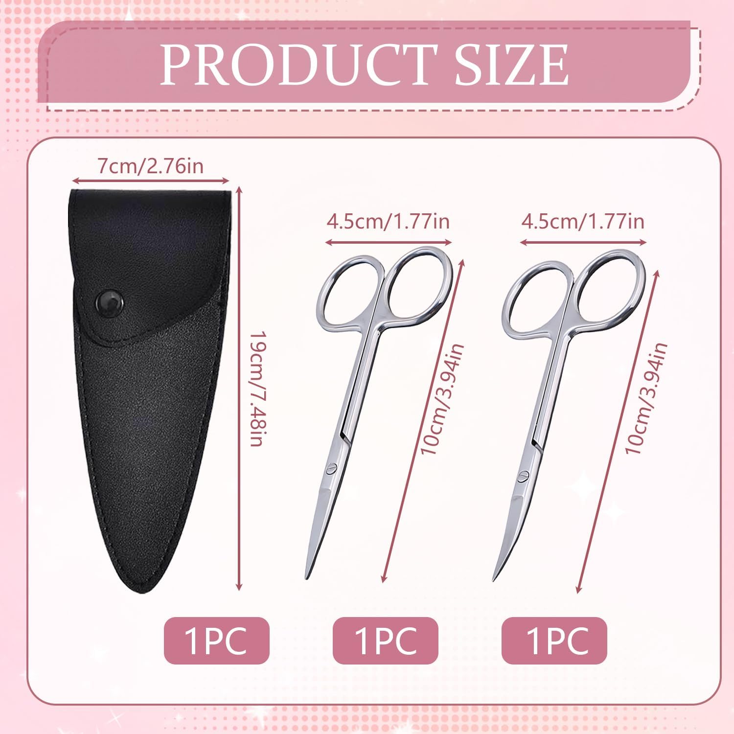 2 PièCes Ciseaux à Cuticules, Ciseauxs Ongles Professionnels Ciseaux Ongles Extra Tranchants Coupe-Cuticules Professionnel Extra Fins Pour Manucure PéDicure Ciseauxs à Sourcils Pour PéDicure Beauté