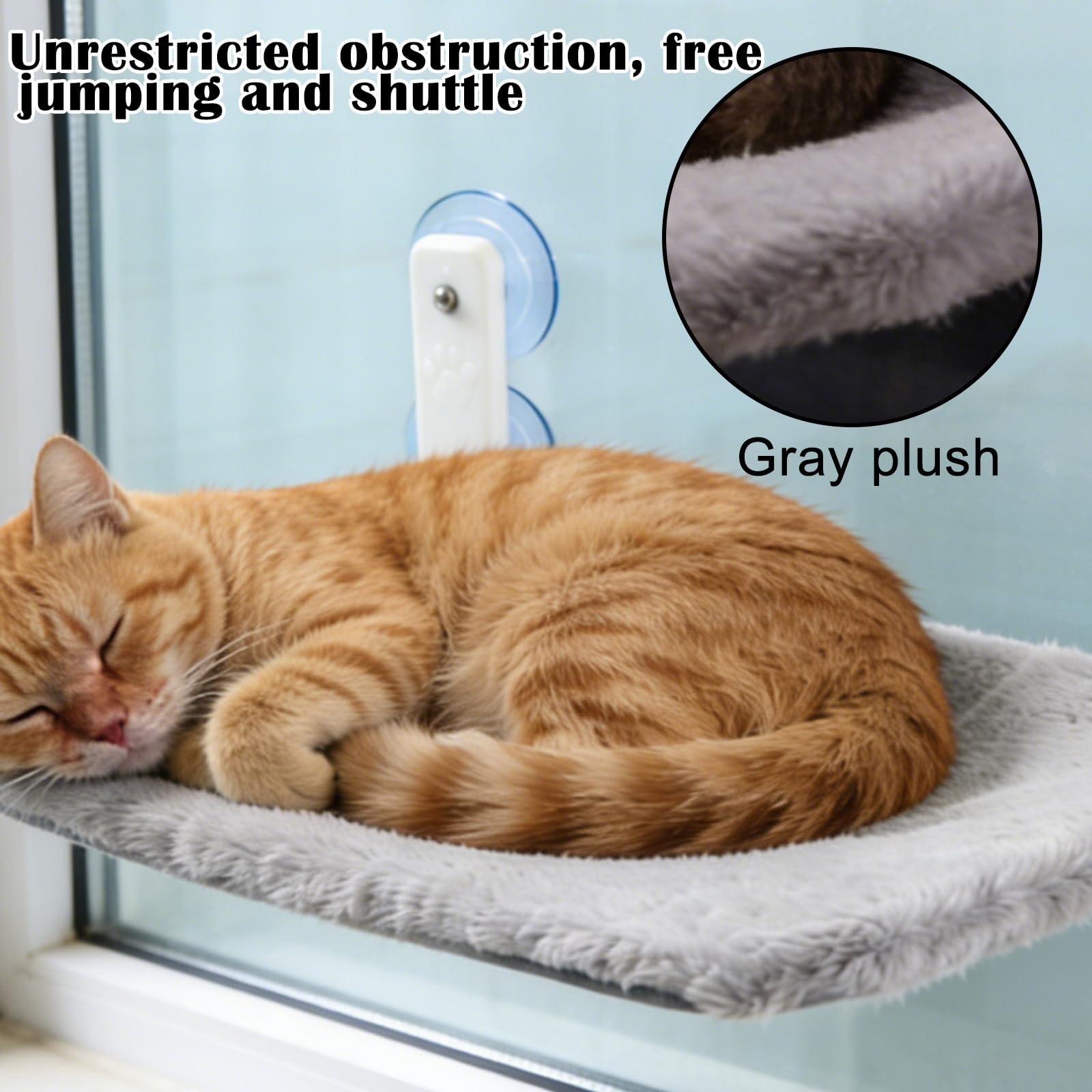 Amaca Per Gatti, Amaca Per Gatti Da Finestra, Letto Sospeso Per Animali Domestici, Pieghevole, Accessori Gatto Con Forti Ventose Robuste, Stabile E Facile Da Montare, 30 * 52cm, Grigio