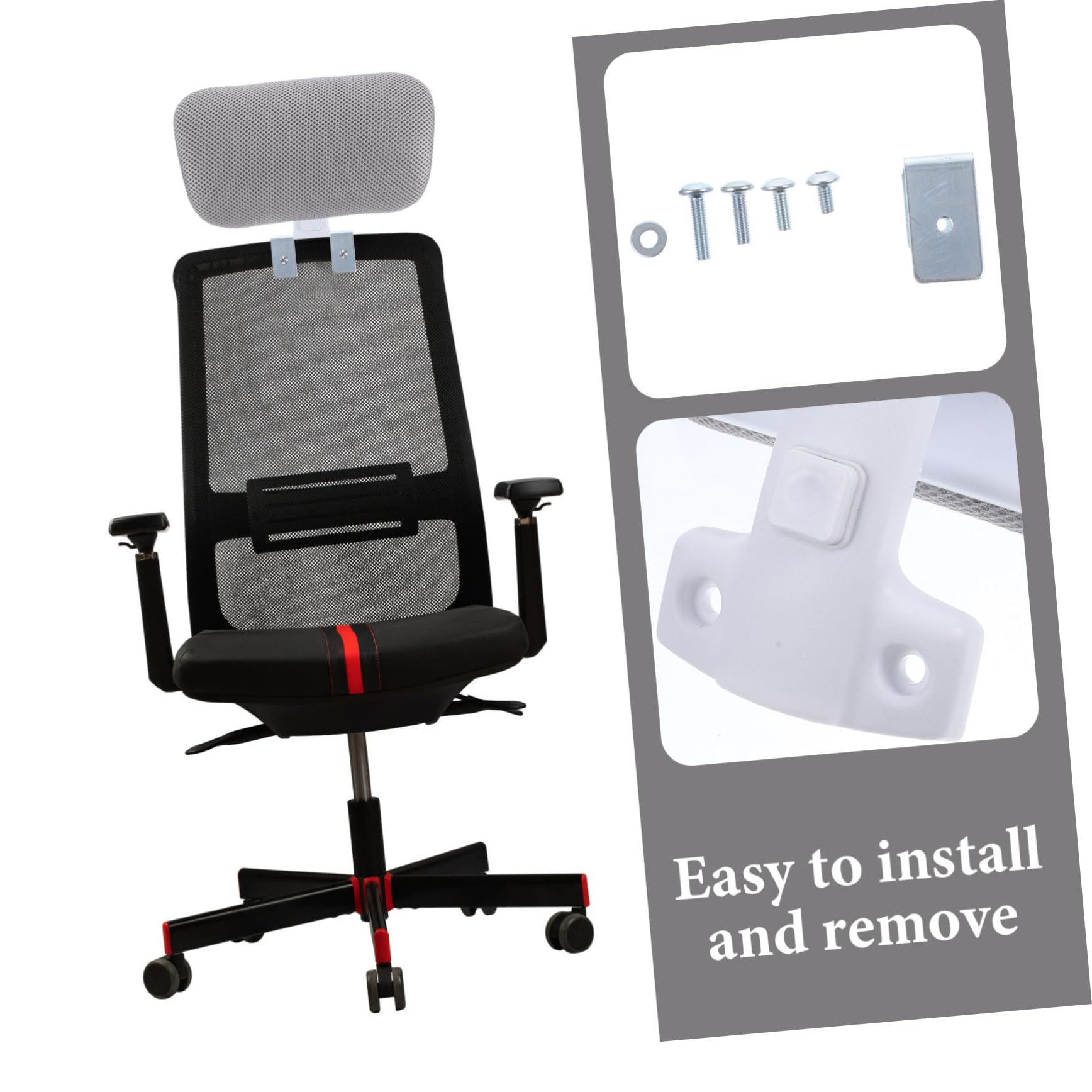Reposacabezas Soporte para Cuello Ajustable Ergonómico y Estructura de Plástico Desmontable para Silla de Oficina y Hogar