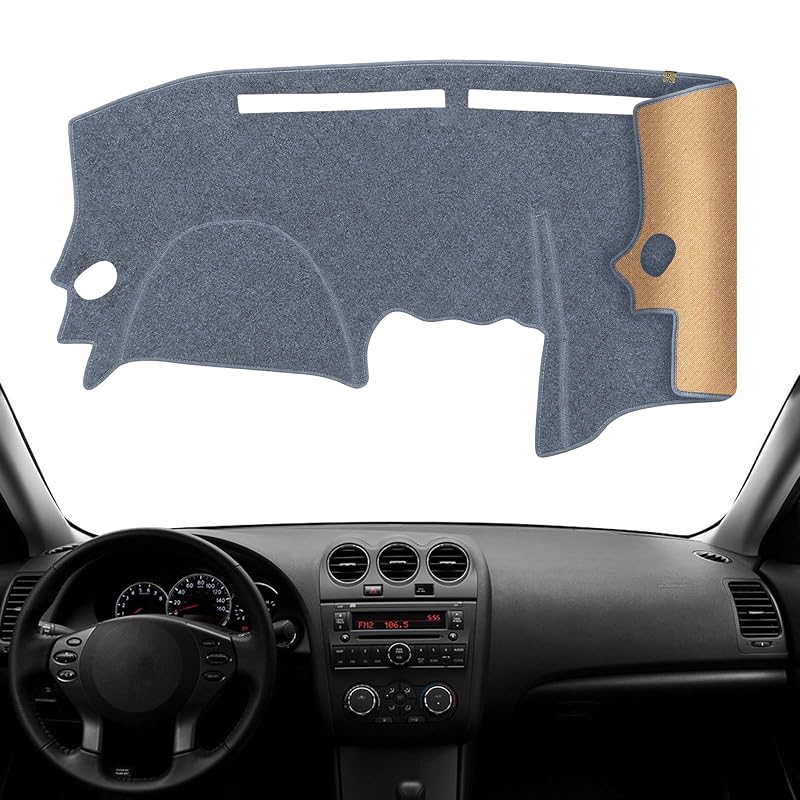 Capa para Painel e Tapete de Dashboard KEYOOG para Nissan Altima 2007 a 2012 L32 sem HUD, Cinza