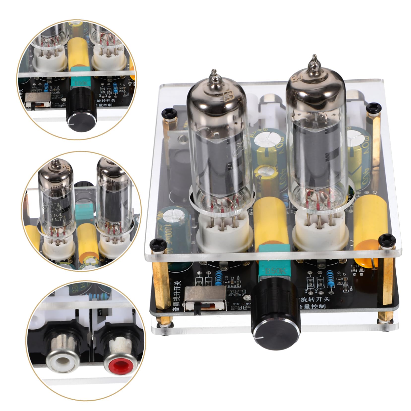 Homoyoyo Preamplificatore Valvolare 6k4/6a2 Hifi Funzione Preamplificatore, Facile da Installare, per Sistemi Audio DIY e Arredamento Moderno