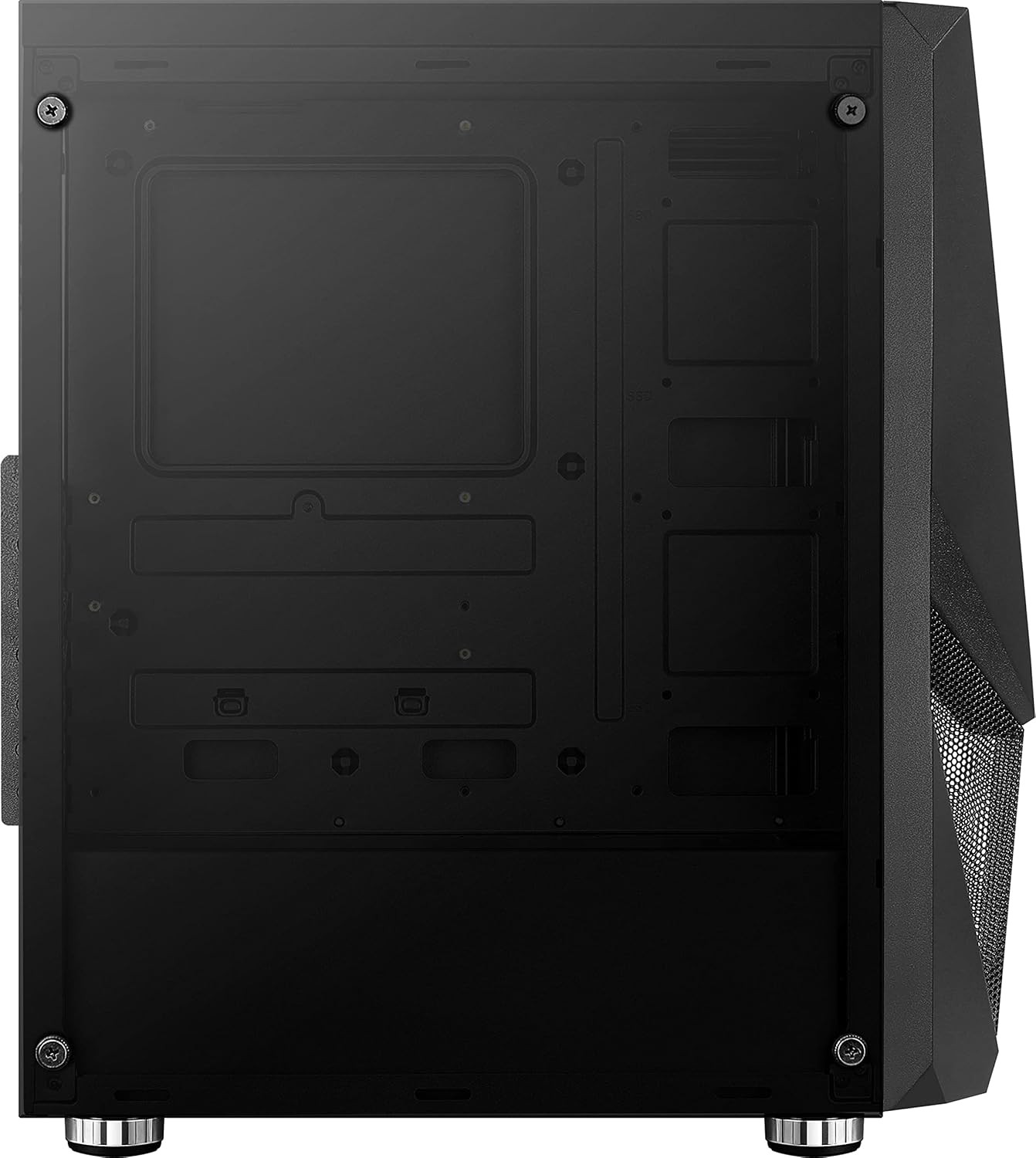 AeroCool Zauron Saturn Mid Tower PC Gaming Case with Tempered Glass Window, 12 cm FRGB Fan, 2 x USB 3.0, Supports ATX/Micro-ATX/Mini-ITX, Black ZAURONBK