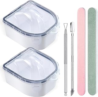 Wifniee Nail Soaking Bowl: 2PCS Soak Off Gel Nail Polish Dip Powder Remover Bowl for Hand Finger- Acetone Proof Manicure Bowl for Salon Home (S1-Black)