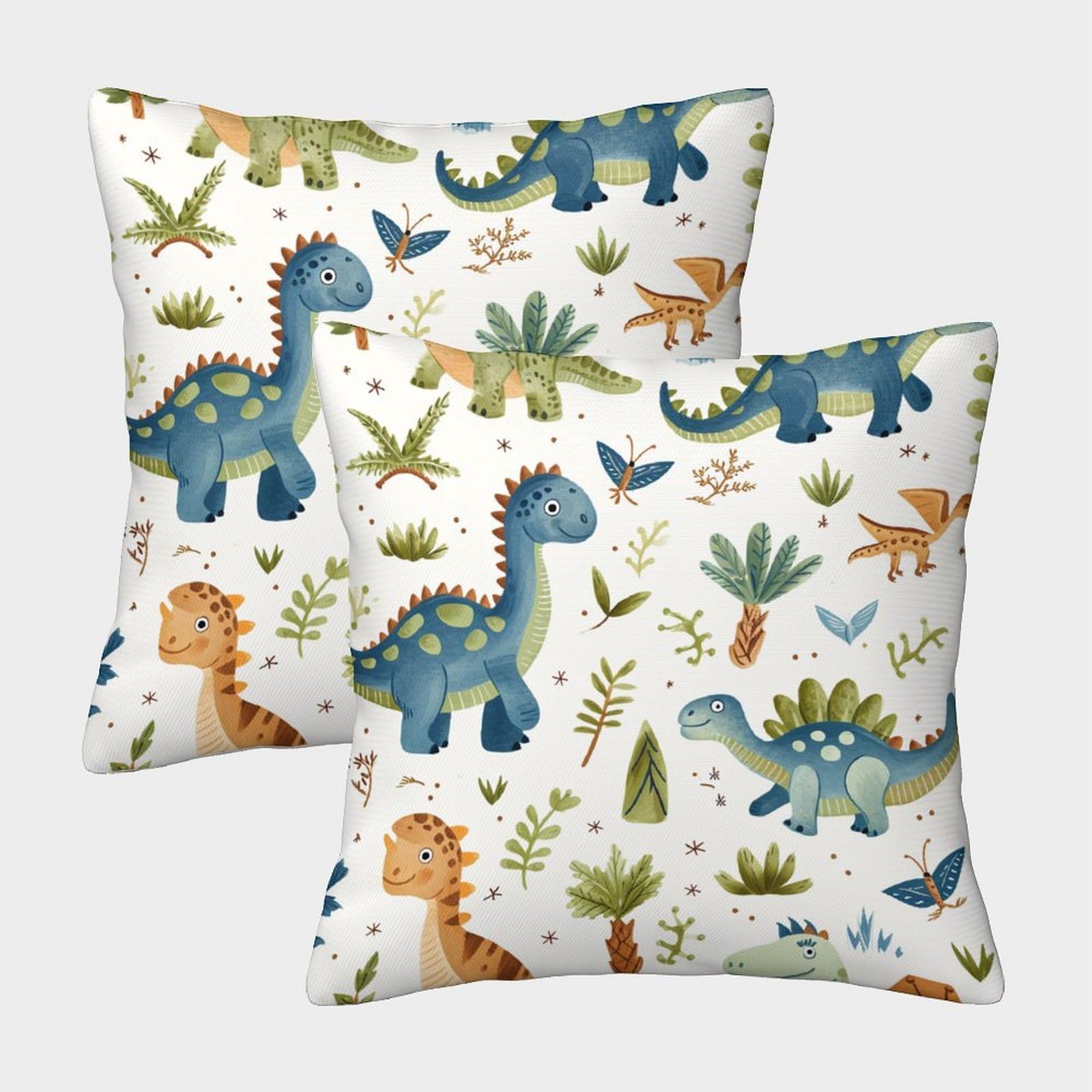 Hlxzmcvbt Style-12 Dinosaur Velvet Cartoon Pillow Cover Outdoor Decor Set Of 2 For 40X40cm