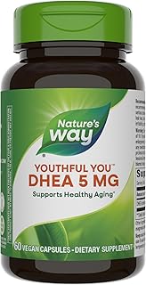 Nature's Way Youthful You DHEA 5 Mg, Supports Healthy Aging & Hormone Production*, No Gluten, 60 Vegan Capsules (Packaging May Vary)