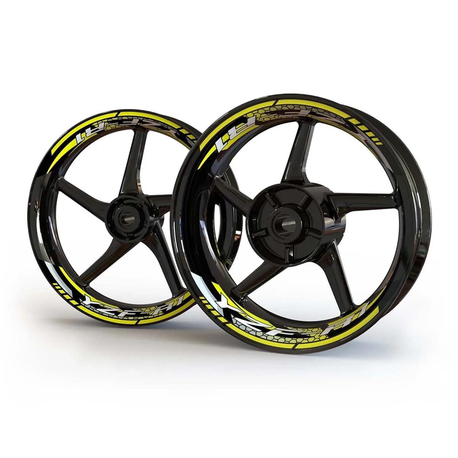 Motorcycle Wheel Stickers Sports Edge Stripe Film for Yamaha YZFR1 YZF-R1 Motorbike(Color10)