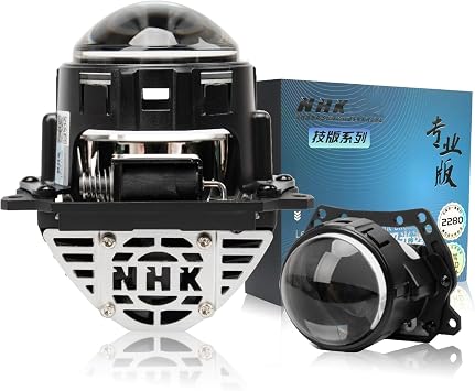 2.5 Inch NHK Mini Projector Lens,84W 20,000LM 6000K White Focus Beam Clear Cut Off Line fit Car Headlight, Universal Headlight Retrofit Kit for H1 H4 H7 Car Motorcycle Headlight