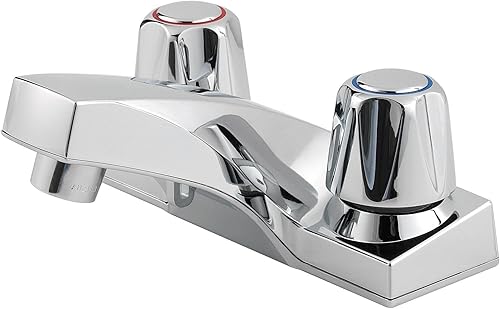 Pfister LG1436000 Serie Pfirst Grifo de baño central de 2 manijas de 4 pulgadas en cromo pulido, modelo de eficiencia hídrica