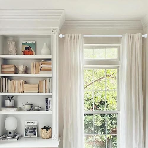 Vista 59 de Cortineros para ventanas de 48 a 84-93 pulgadas, set de cortineros decorativos de 5/8 pulgadas de alta resistencia con acabado en níquel y soportes
