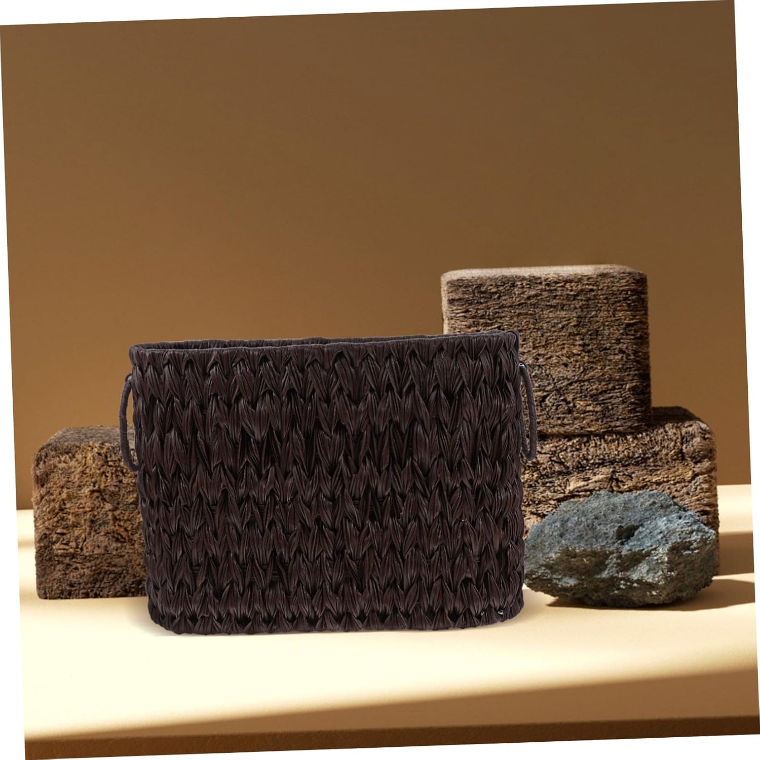 GLEAVI Capacity Basket Organizer Woven Storage Basket for Desk Double Handles Home Office