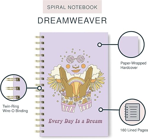 Miniatura 4 de Studio Oh! Cuaderno de espiral de tapa dura mediana para cachorros de 5.75 x 8.75 pulgadas, encuadernación plana de alambre o duradero, cubierta