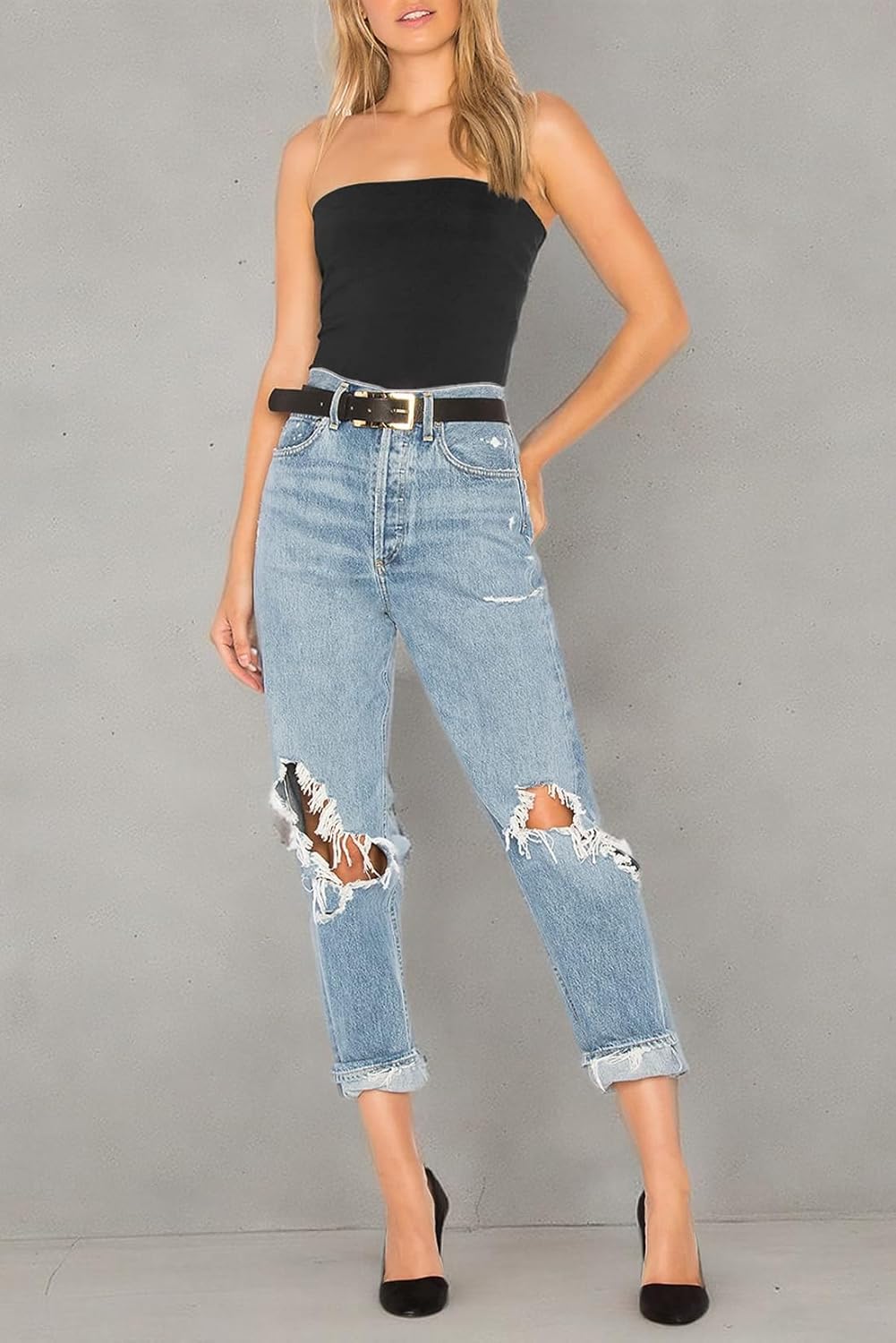 Cotton Tube Tops for Women Summer Cute Strapless Shirts Stretchy Basic Bandeau 3 Pack - Image 6