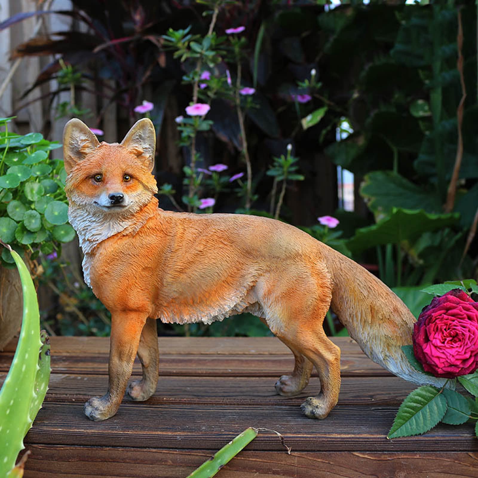 Pupaya Garden Fox Statues Outdoor Decor, Fox Statue Art Decoration For Fence, Patio, Balcony, Yard, Housewarming Garden Gift,4